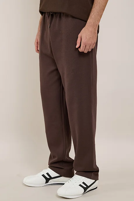 أر أند بي Solid Knit Pants with Drawstring Waist