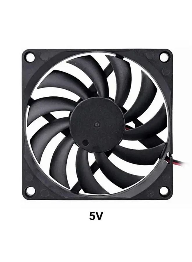 80مم × 80مم × 10مم مروحة تبريد 8010 تيار مستمر 5 فولت 12 فولت 24 فولت محمل أكمام أسود - Image 1