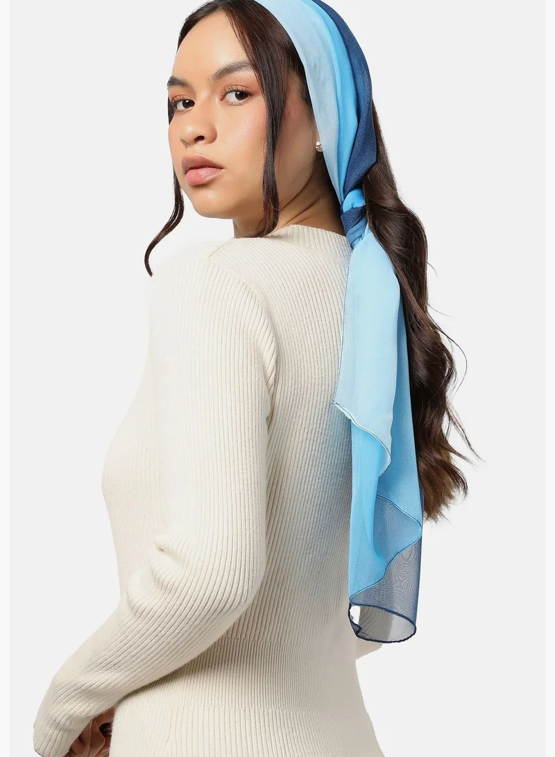 Haute Sauce Georgette Colorblock Head Scarf For Women