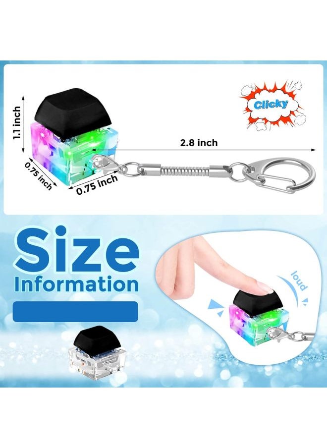 Generic - LED Keyboard Fidget Toys Keychain Keyboard Fidget Key Chain Decompression Toys Finger Button Clicker Stress Relief Gifts-Color:GRAY - Image 1