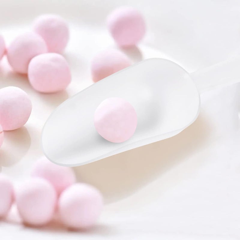 Teqooza مغارف مطبخ شفافة بلاستيكية صغيرة متعددة الاستخدامات بطول 6.5 بوصة، مغرفة ثلج لحفلات الزفاف والحلويات والبوفيهات والآيس كريم والقهوة والشاي، عبوة من 6 قطع - Image 5