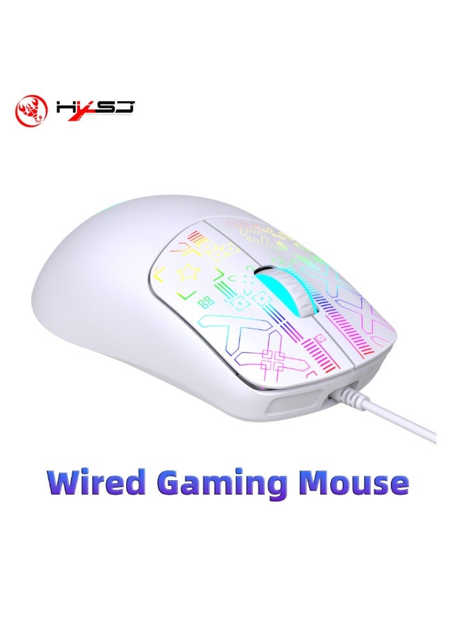 إتش إكس إس جيه ماوس ألعاب سلكي HXSJ RGB - 7200 نقطة في البوصة قابلة للتعديل، أزرار قابلة للبرمجة، ماوس كمبيوتر USB مريح مع إضاءة خلفية LED للكمبيوتر / الكمبيوتر المحمول / PS5 / Xbox - ماوس HXSJ FPS MMO Gamer - Image 2