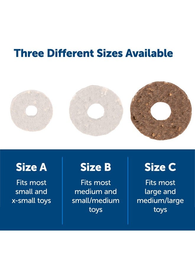 بيت سيف ® حلقات علاج من الجلد الخام الطبيعي، مقاس C، بنكهة زبدة الفول السوداني، حلقات علاج بديلة من Busy Buddy تحمل ألعابًا - Image 5