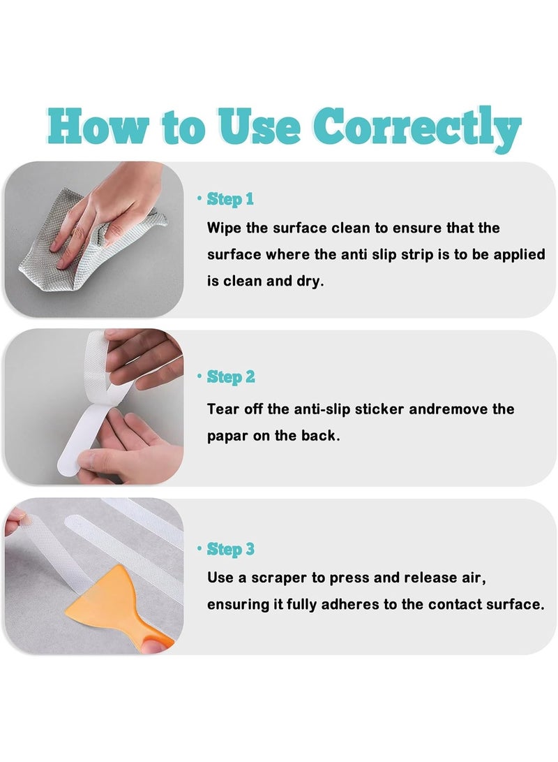 Strong Adhesive Anti-Slip Bathtub Non Slip Stickers for, Stairs, Kitchen, Swimming Pool, Pack of 20, White - Image 5