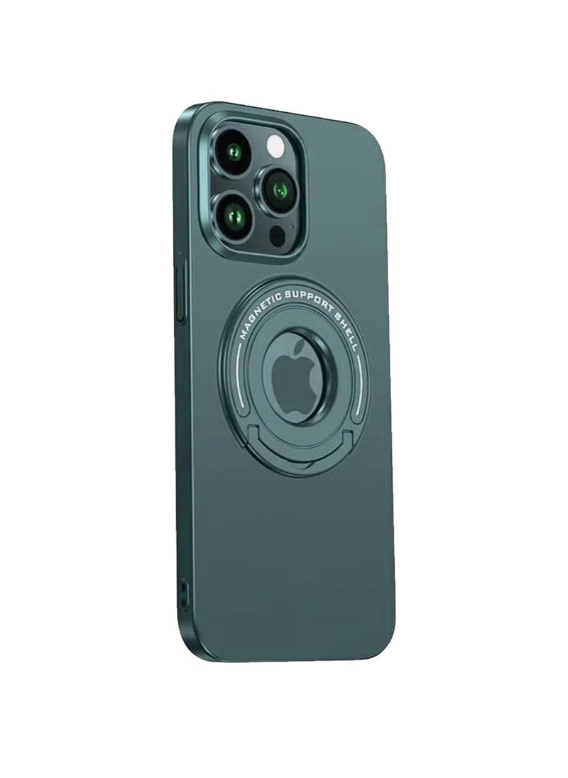 TEAM LUXURY iPhone 15 Pro Max MagSafe Case Cover Protector Protection With Magnetic Wireless Charging Back Invisible Ring Stand Mobile Phone Holder Kickstand Cell Anti-scratch Anti-drop Shockproof Cover Accessory  - Image 1