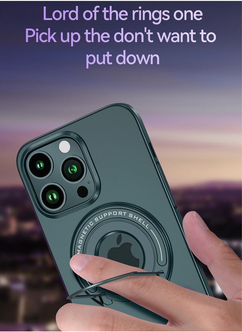 TEAM LUXURY iPhone 15 Pro Max MagSafe Case Cover Protector Protection With Magnetic Wireless Charging Back Invisible Ring Stand Mobile Phone Holder Kickstand Cell Anti-scratch Anti-drop Shockproof Cover Accessory  - Image 3