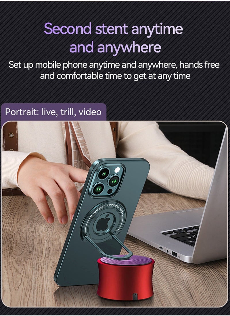 TEAM LUXURY iPhone 15 Pro Max MagSafe Case Cover Protector Protection With Magnetic Wireless Charging Back Invisible Ring Stand Mobile Phone Holder Kickstand Cell Anti-scratch Anti-drop Shockproof Cover Accessory  - Image 4