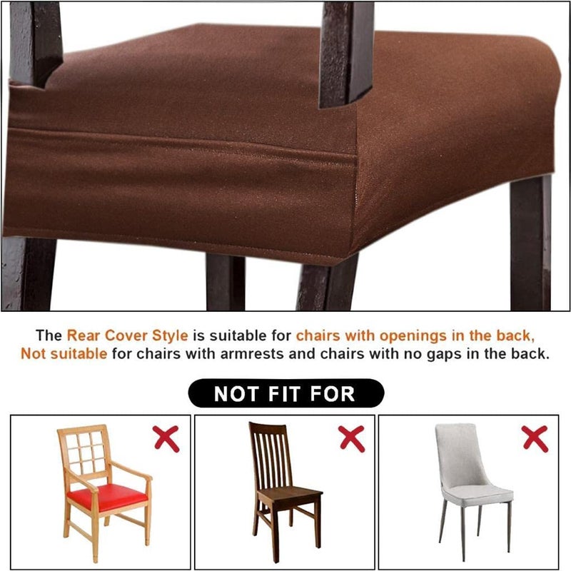 AMAZE ATTIRES Spandex Universal Size Dining Chair Seat Cover Set Of 4 Seater Pcs Are Easily Washable Strechable And Comfortable For Dining Room Home Decor Slip Cover Brown - Image 5