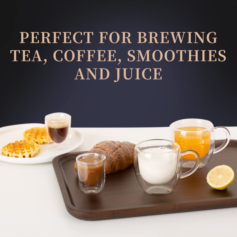 Paracity Espresso Cups Set Of 2  Double Wall Insulated Glass Coffee Mugs 5.5 Oz  Cappuccino Cups With Handle  Clear Glass Coffee Cups Travel Camping For Cappuccino/Latte/Tea/Shots  (5.5Oz) - Image 4