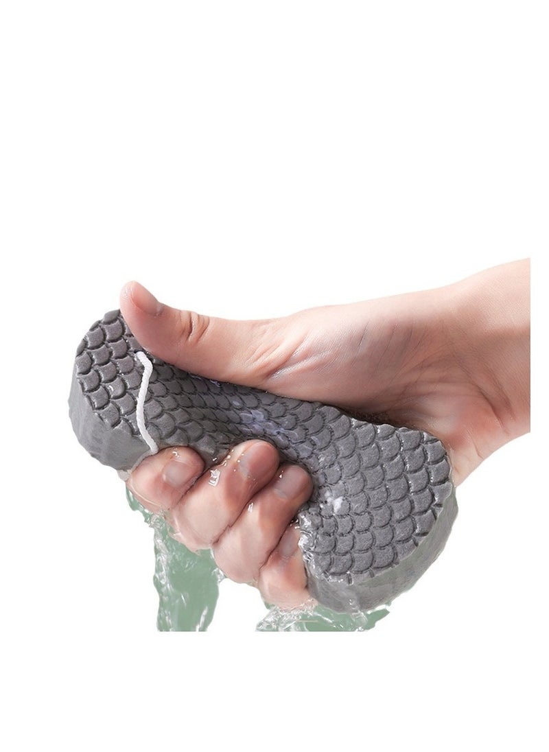 ماركة غير محددة - 3 قطعة من السحر تقشير حمام الإسفنج ، 3D سوبر لينة تقشير ، برو الجلد ، يمكن إعادة استخدامها ، ومناسبة للكبار والأطفال والنساء الحوامل . ( الوردي + الأزرق + الرمادي ) - Image 1