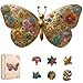 Mocfesk Wooden Puzzles for Adults Golden Butterfly Puzzles Unique Shaped Jigsaw Puzzles for Adults and Kids Birthday Gifts Fun Family Game 213 x 114 in - Image 2