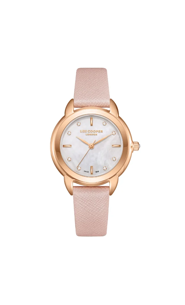 لي كوبر Women's Leather Analog Watch LC08025.420 - 32 mm