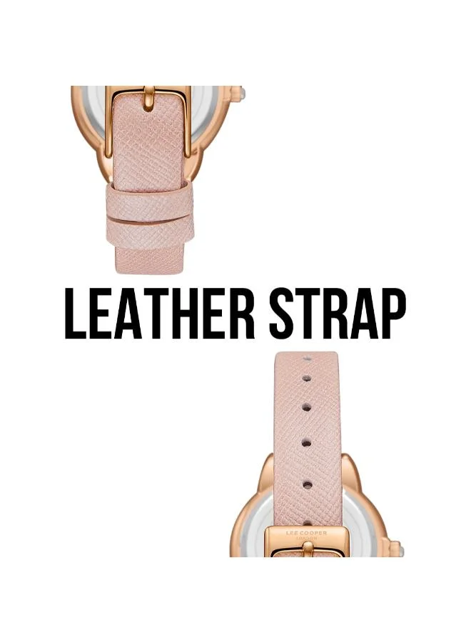 لي كوبر Women's Leather Analog Watch LC08025.420 - 32 mm