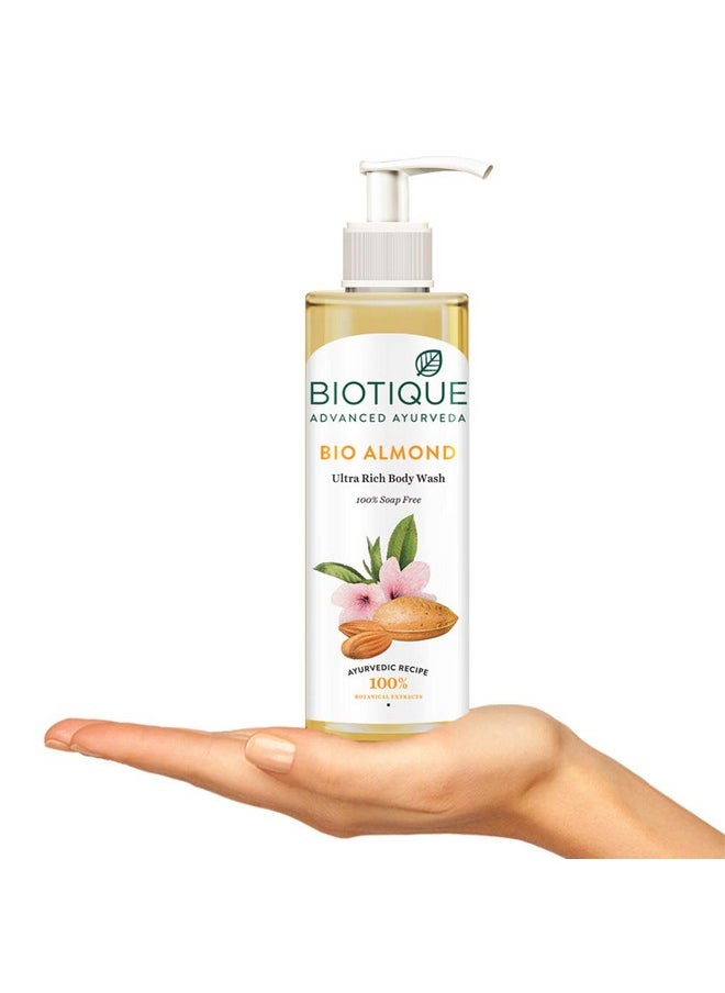 Biotique Biotique Almond Oil Ultra Rich Body Wash, Botanical Extracts, 200 ml  - Image 4