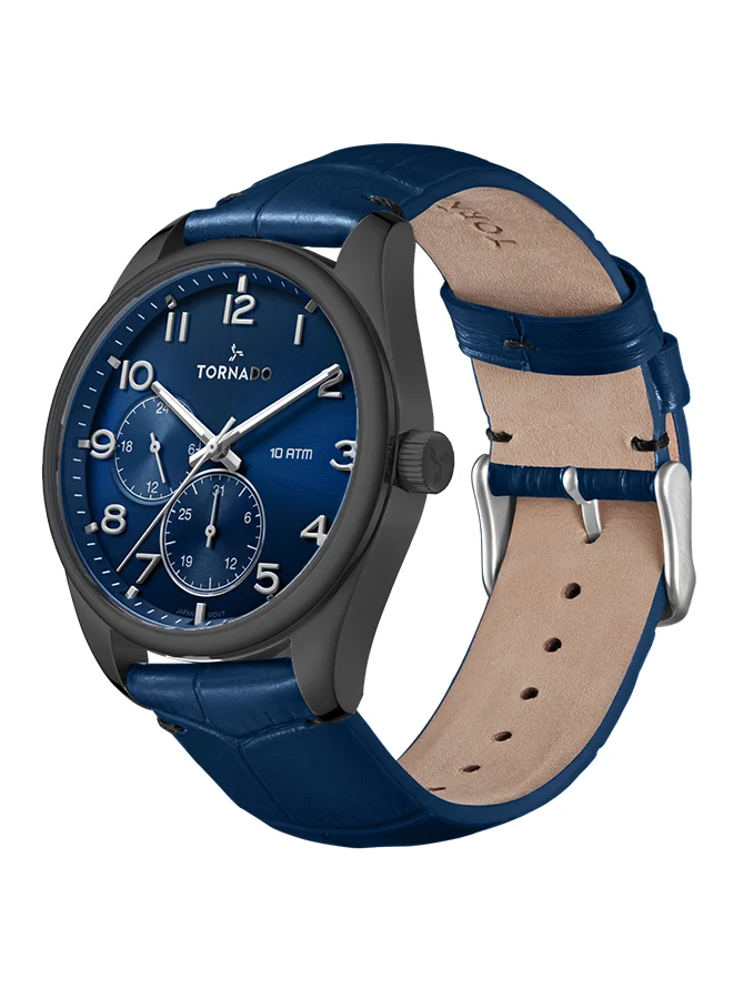TORNADO Men's Genuine Leather Multi Function Watch T25102-XLNN - 42.5 mm