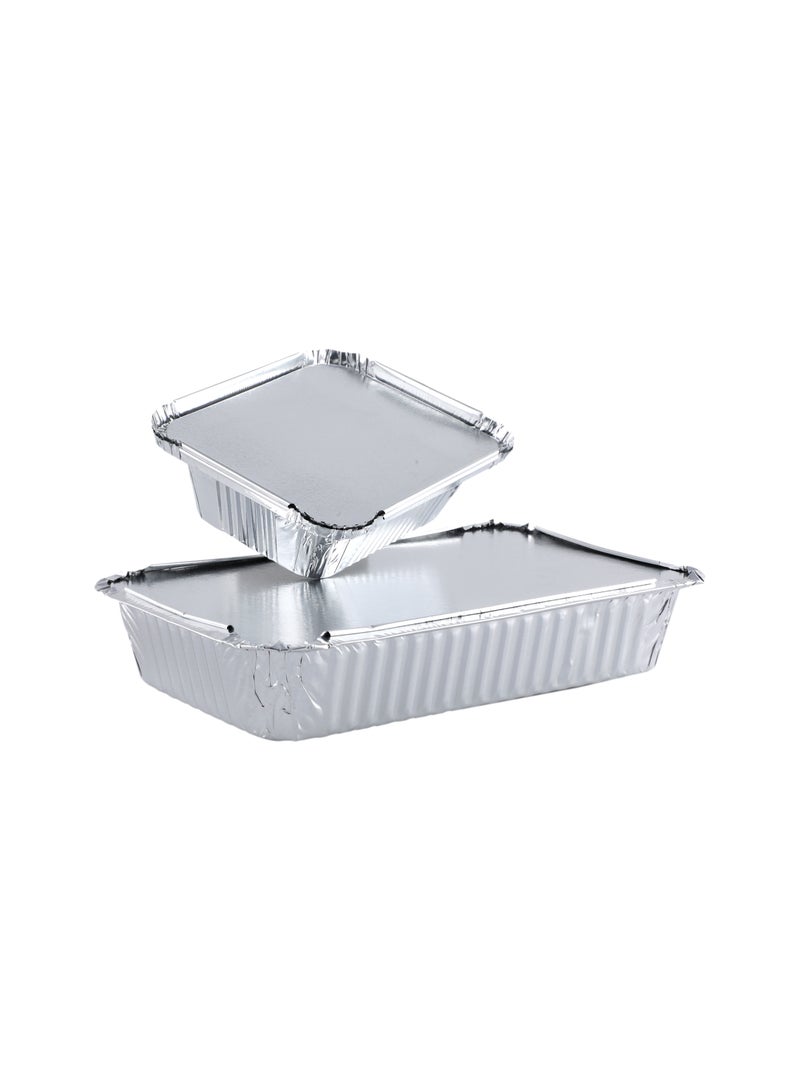 Richoos Aluminum Disposable Containers Combo Pack – Models 8389 (100 Pieces) & 8325 (100 Pieces), Durable and Food-Safe for Baking, Storing, and Serving - Image 2