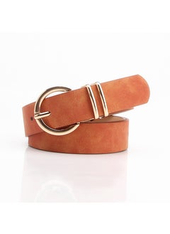 Fashion Boutique Sheepskin Belt Women Casual Jeans CAMEL