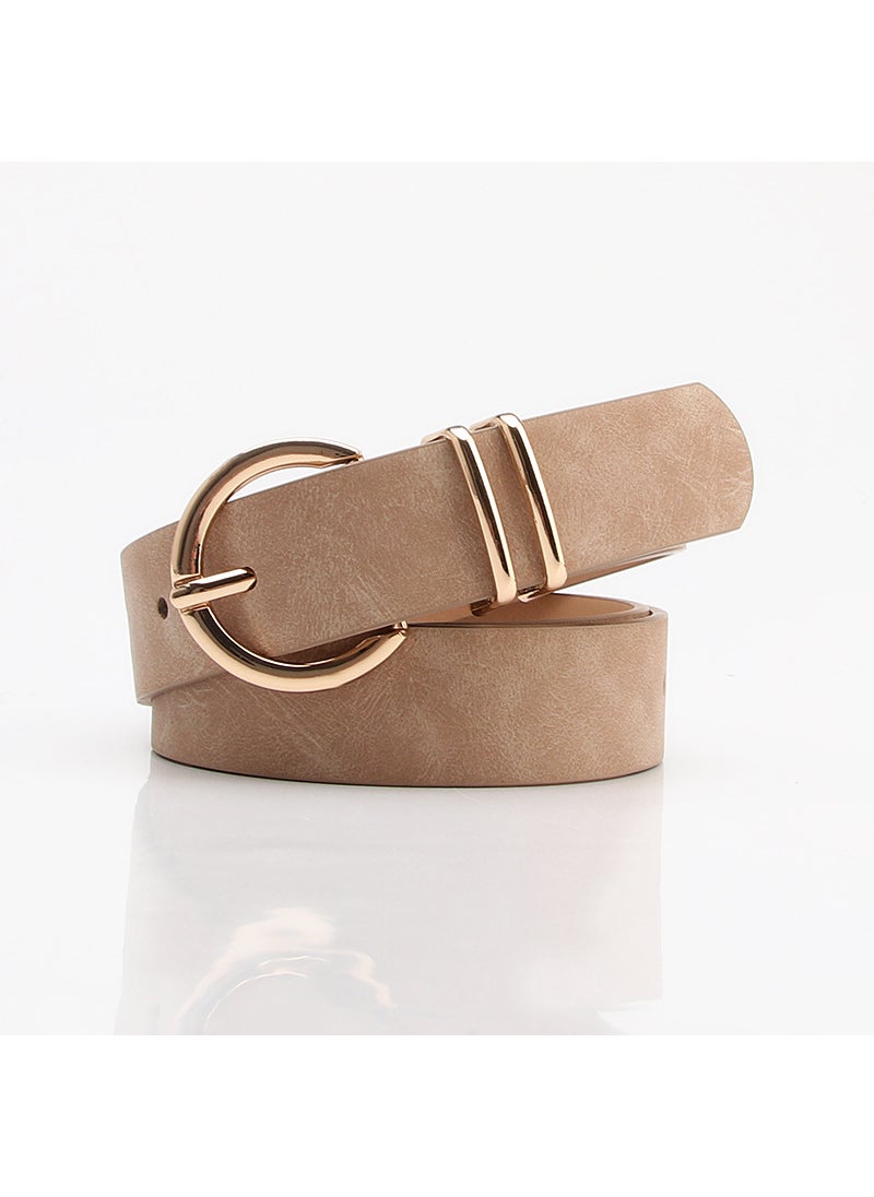 Generic - Fashion Boutique Sheepskin Belt Women Casual Jeans CAMEL - Image 1