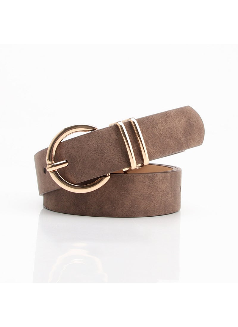 Generic - Fashion Boutique Sheepskin Belt Women Casual Jeans CAMEL - Image 1