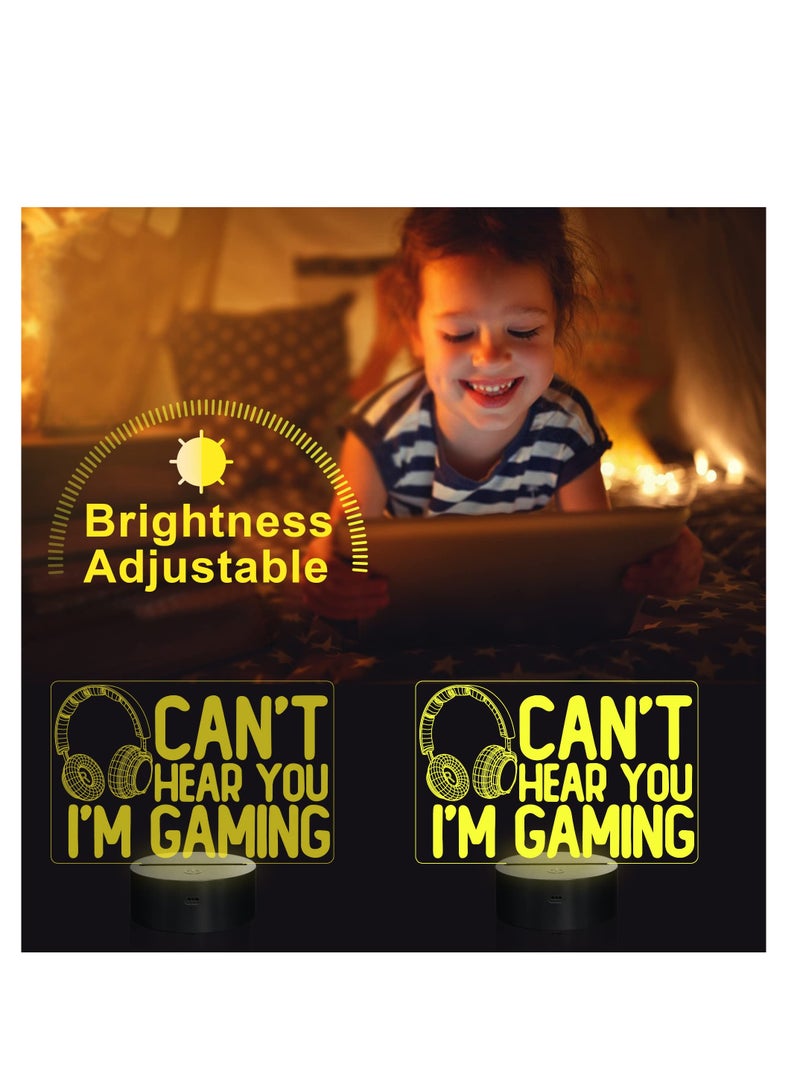 Barakah لا أستطيع سماعك، أنا ألعب - ضوء ليلي، رسومات سماعة ألعاب الفيديو هدية للاعبين، مصباح وهمي ثلاثي الأبعاد مع 16 لون متغير، تحكم باللمس عن بعد للرجال والمراهقين والأطفال. - Image 5