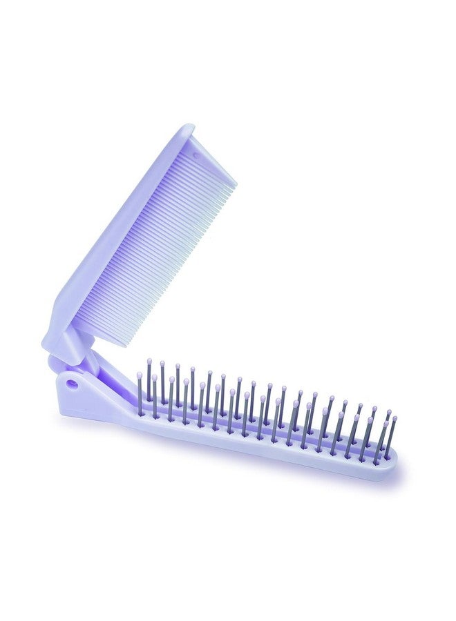 RHOS RHOS Brand Hair Comb, Double Head Folding Travel Hair Brush - Mini Pocket Size Comb for Women and Girls, Detangling Hair Comb for Purse, Bags, All Hair Types (Purple) - Image 1