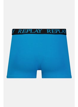 Replay Men 2 Pack Brand Logo Trunks, Blue  - Image 2