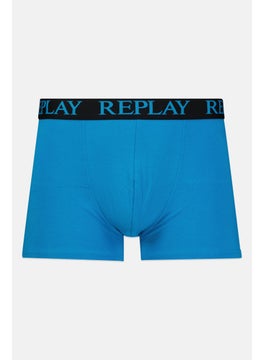Replay Men 2 Pack Brand Logo Trunks, Blue  - Image 4