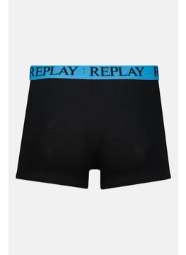 Replay Men 2 Pack Brand Logo Trunks, Blue  - Image 3
