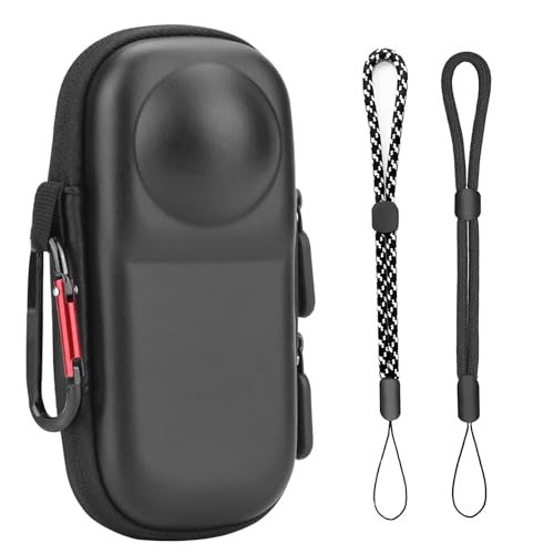 Flavizo Carrying Case for Insta 360 X5/360 X4 (for Original Lens Cap) | Potable Storage Bag with 2Pcs Wrist Strap and Carabiner | Hard Shell Protector Travel Case for Insta360 X4 X5 Accessories - Image 1