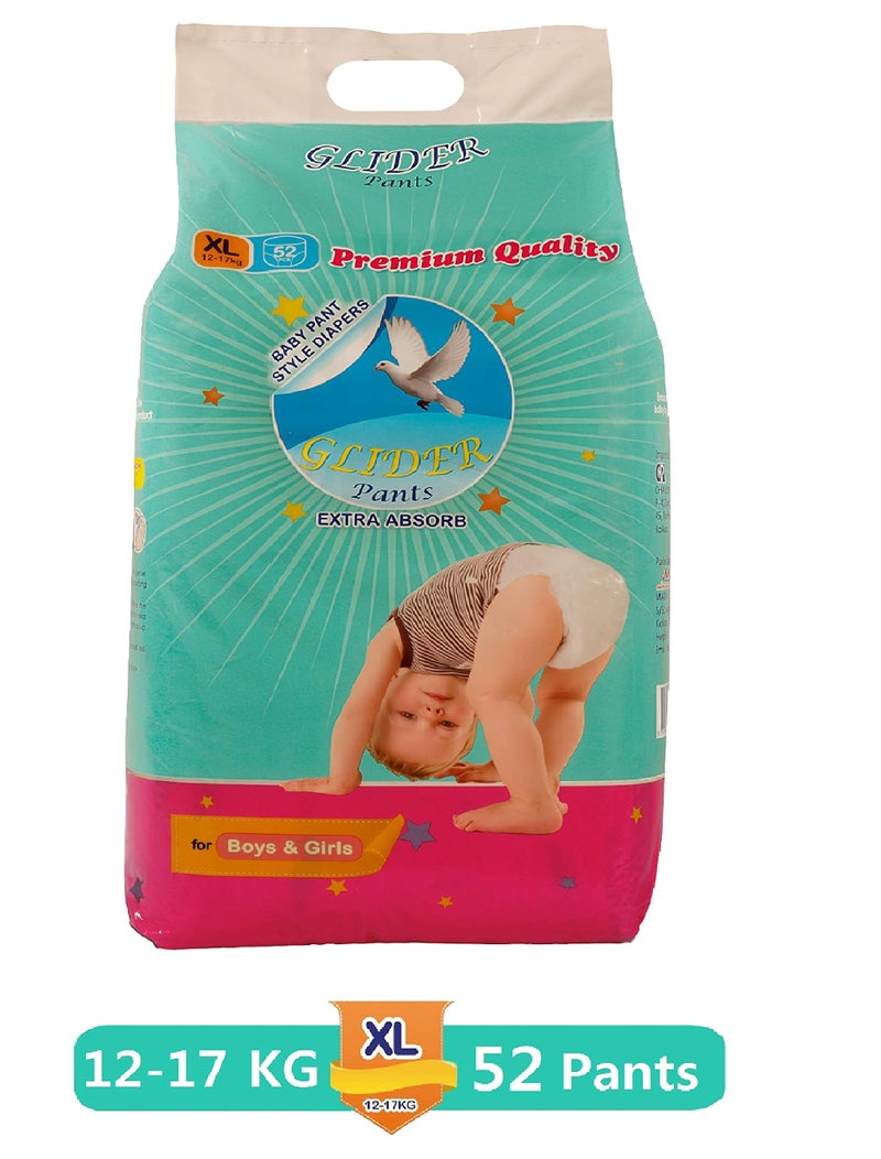 Glider Overnight Extra Absorbency Premium Diapers Pants, XL, 52 Count - Image 2
