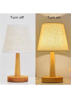 Bedside Table Lamp, USB switch cable LED Bedrooms Lamps, Nightstand Desk Lamp, Minimalist Solid Wood Round Base with Fabric Shade for Living Room, Kids Room, Office - trapezoidal cylindrical - pzsku/Z69DA7392822159723A95Z/45/_/1716861126/1546e1d8-42bb-40fb-833d-9880395b0916