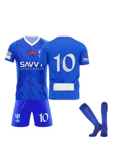 Perfii Kids Football Jersey Set - #10 Complete Soccer Jersey Set with 1 Jersey, 1 Short and 1 Pair of Socks, Perfect Gift for Kids Children and Football Fans  - Image 1