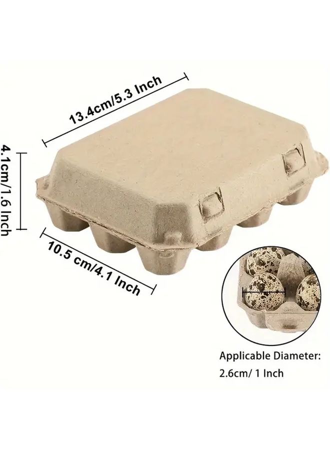 26pcs Natural Paper Quail Egg Cartons Reusable 12 Egg Storage Trays For Refrigerator - Image 2