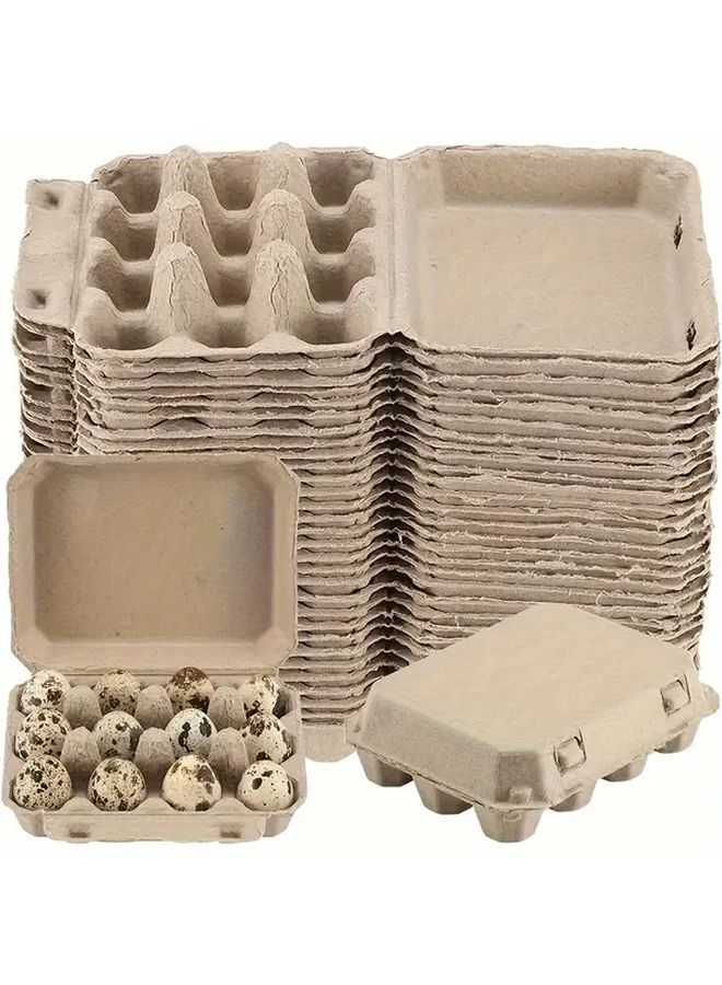 26pcs Natural Paper Quail Egg Cartons Reusable 12 Egg Storage Trays For Refrigerator - Image 4