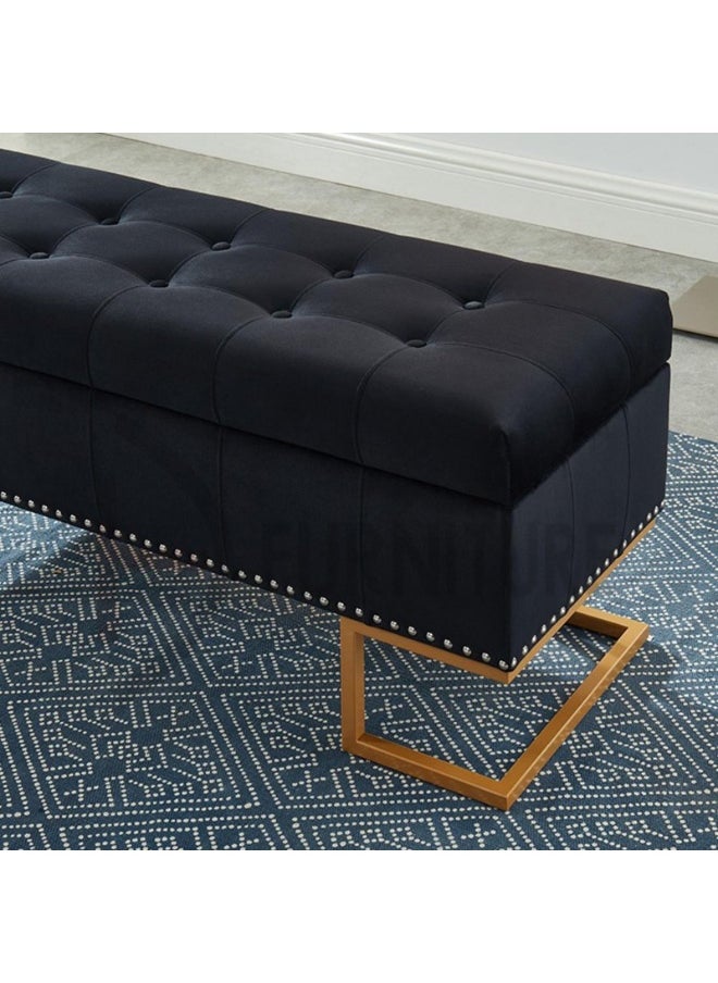 DIVINE FURNITURE Upholstered Tufted Storage Ottoman Bench  - Image 3