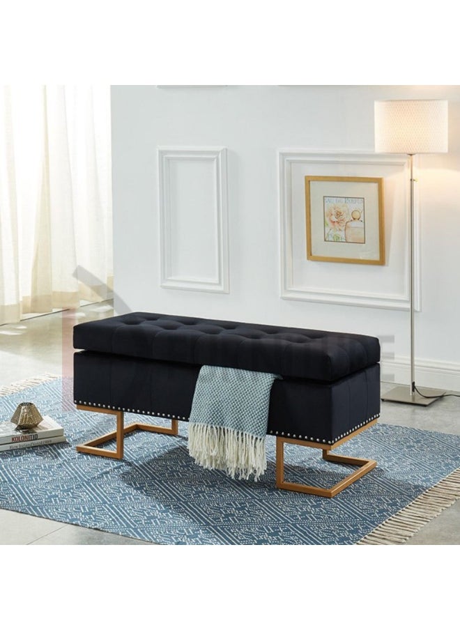 DIVINE FURNITURE Upholstered Tufted Storage Ottoman Bench  - Image 2