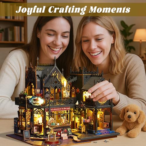 Flever Dollhouse Miniature DIY House Kit Creative Room with Furniture for Romantic Artwork Gift (Holo Magic City) - Image 3