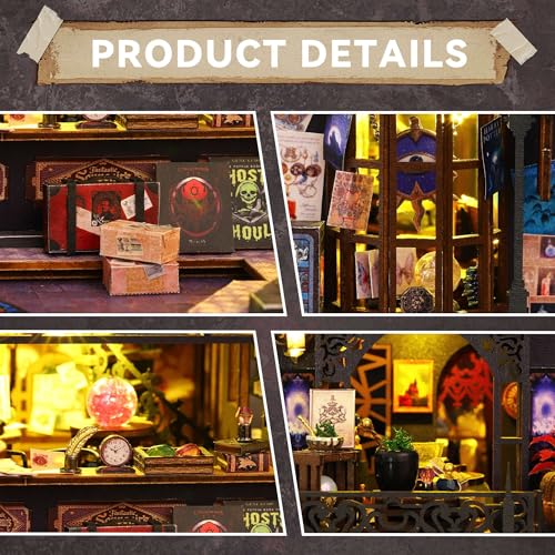 Flever Dollhouse Miniature DIY House Kit Creative Room with Furniture for Romantic Artwork Gift (Holo Magic City) - Image 5