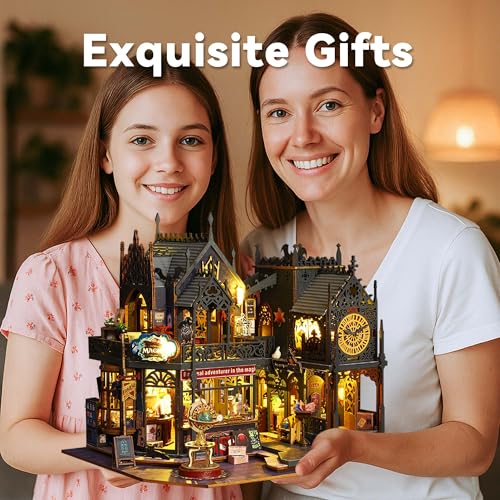 Flever Dollhouse Miniature DIY House Kit Creative Room with Furniture for Romantic Artwork Gift (Holo Magic City) - Image 4
