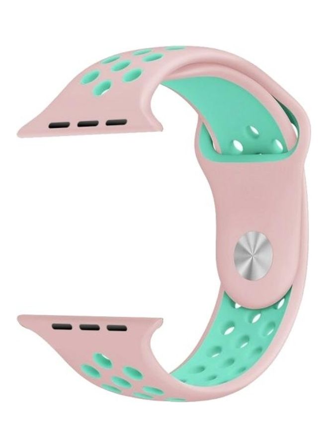 NIBEMINENT Replacement Strap For Apple Watch Series 6/SE/5/4 40mm And 3/2/1 38mm Pink/Green  - Image 3