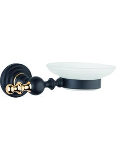 Saray Banyo Saray Bathroom Artemis Black Gold Soap Dish  - Image 1