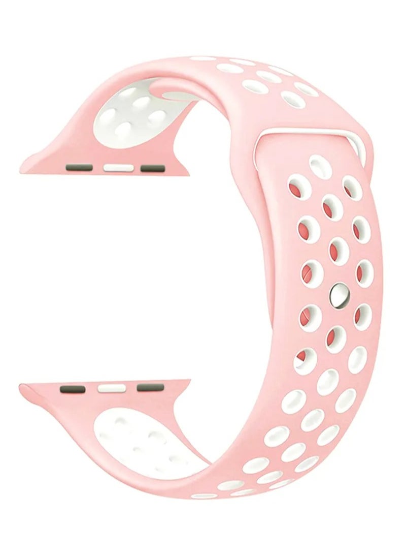 HEXABEX - Apple Watchband 46mm/45mm/44mm/49mm Dot Apple Watch Strap for Apple Watch All Series Pink/White - Image 1
