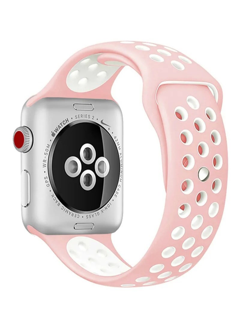HEXABEX - Apple Watchband 46mm/45mm/44mm/49mm Dot Apple Watch Strap for Apple Watch All Series Pink/White - Image 1