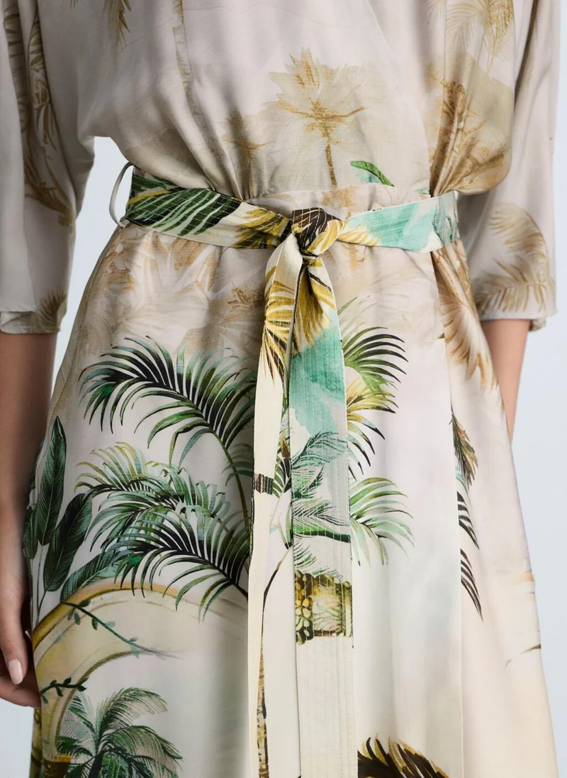 MANGO Tropical Print Dress