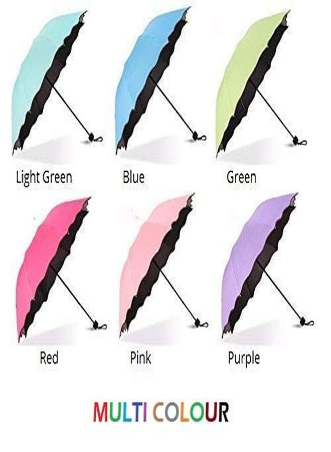 HBD Magic Flowers Umbrella Travel Folding Rain Windproof Umbrella Folding Anti- UV Sun/Rain Umbrella, Folding Mini Blossom Magic Compact Umbrella During Rain for Girls and Women, 1 Piece - Image 3