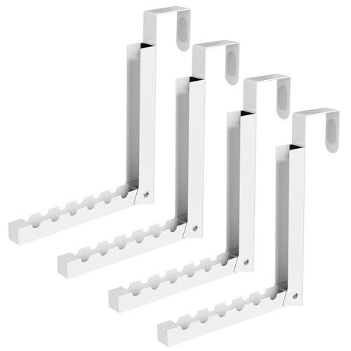 BAKON Over The Door Hanger Folding Clothes Drying Rack, Folding Hanging Coat Rack for Indoor Laundry Room Compact Small Space Foldable Portable Clothing Hanger Hook Collapsible- 4 Pack(White) - Image 1