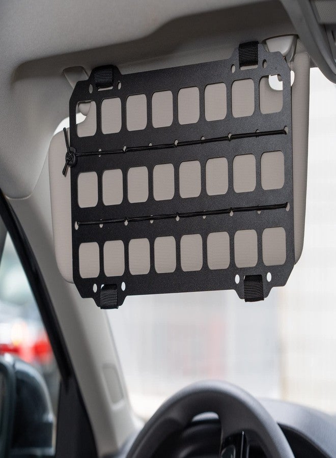 TACNEX Car Sun Visor Organizer Vehicle Rigid MOLLE Panel Tactical Gear Rack EDC Pouch Tool Holster Bag Holder Visor Cover Truck Equipment Mount Plate Modular Storage Shelf Auto Accessories - Image 1