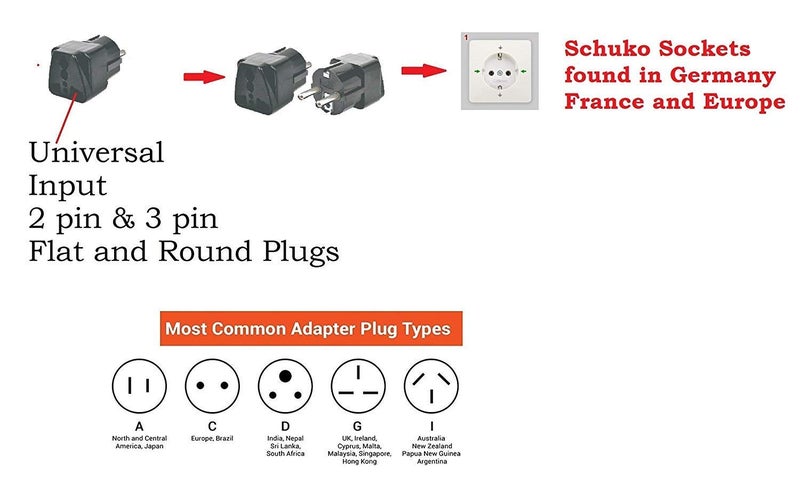Gadget Wagon 1 Unit German schuko Converter Plug International Multi Country Input| Suits Italy, France Germany, 220v - Image 3