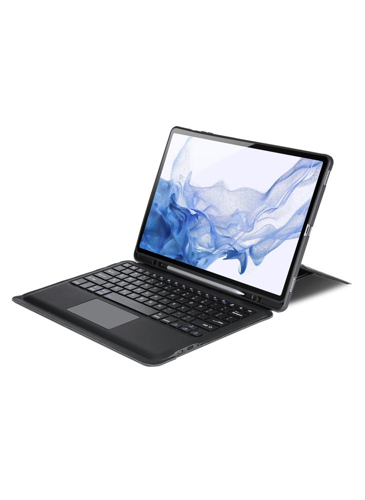 For Samsung Galaxy Tab S8+/S7+/S7 FE Stand Leather Tablet Case with Magnetic Detachable Keyboard - Image 2