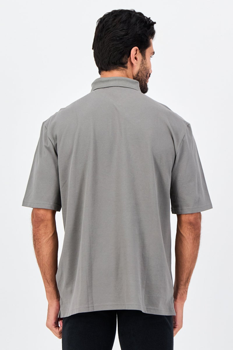 PUMA Men Sportswear Fit Short Sleeve Classics Boxy Outdoor Polo Shirt, Grey - Image 3